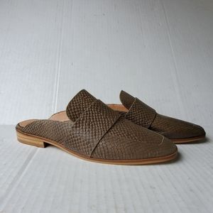 Free People Snake Skin Flat Mules 8